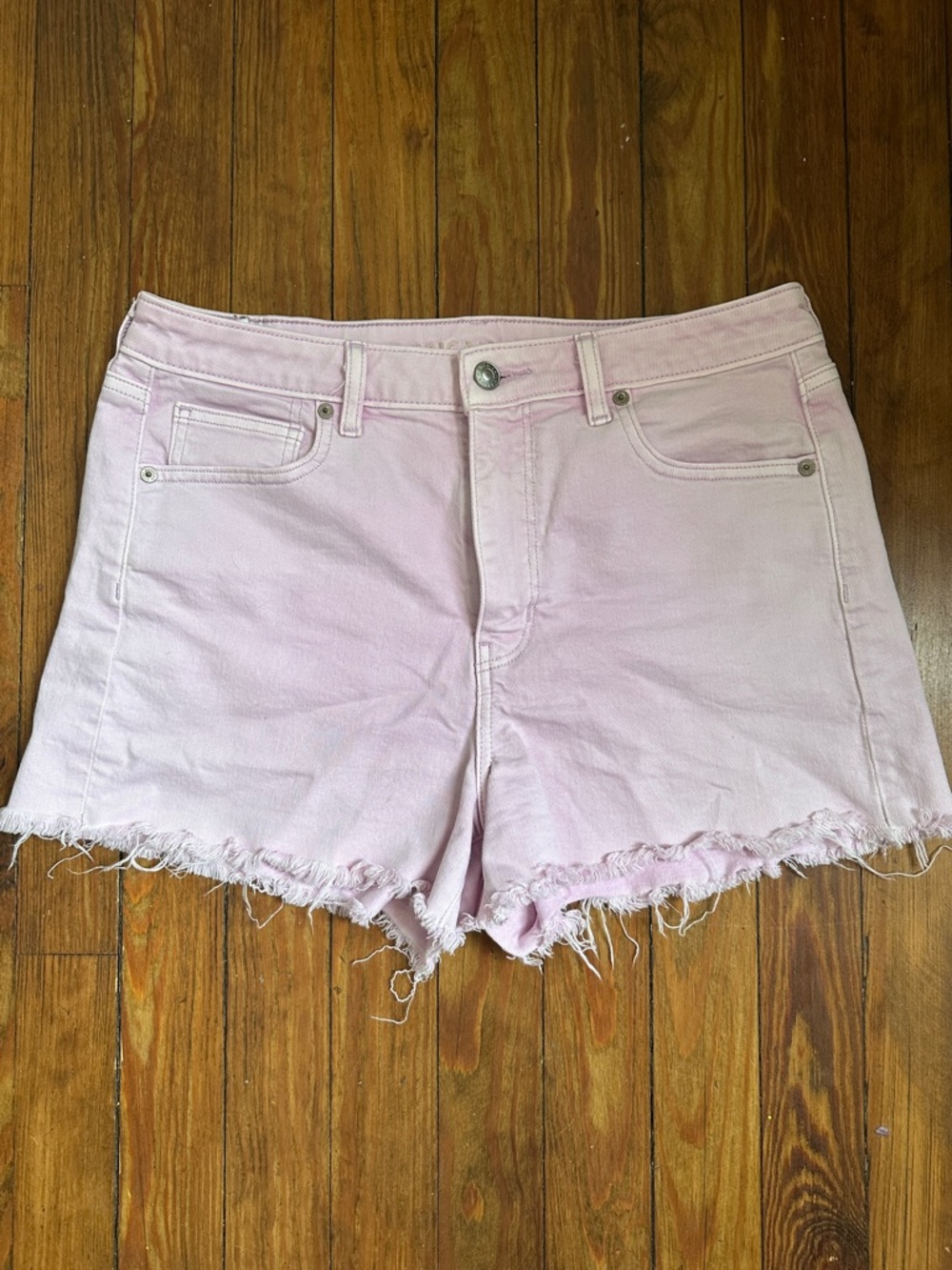 American Eagle Light lilac purple Frayed Hem Denim Shorts